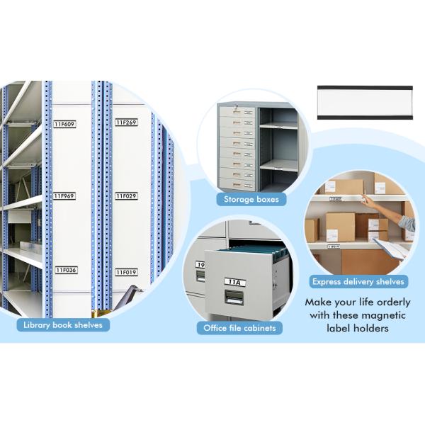 Functional Design Magnetic C Profile Channel Label Holders for Metal Racks and Shelves