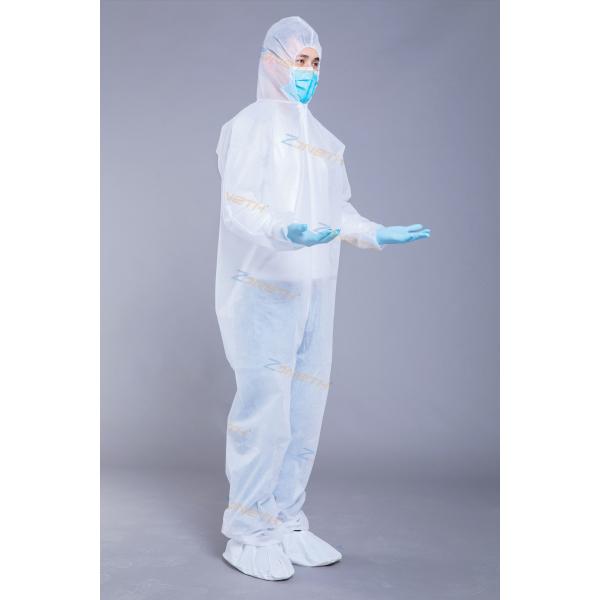 Quality Protective SMS 50g White Disposable Coveralls for sale