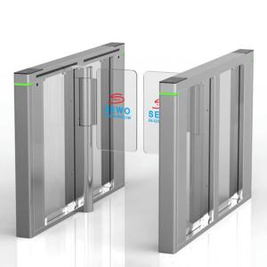 Security Card Reader Glass Turnstile Gate , Subway Speed Gate Turnstile