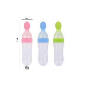Silicone Squeeze Bottle Spoon Toddler Baby Food Dispensing Spoon Rice Paste