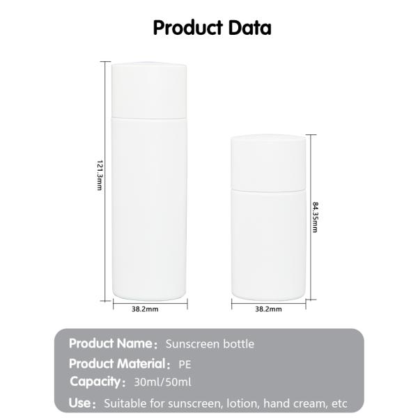 30ml / 50ml Customized Color And Logo PE Suncreen Bottle Hand Cream Bottle