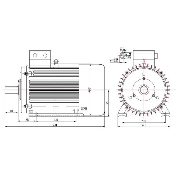 Three Phase Permanent Magnet Generator 50kw 150rpm 400V Natural Cooled