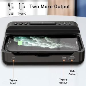 15W Fast Wireless Charger Alarm Clock Temperature Tester USB Station