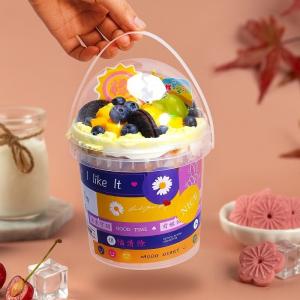 Plastic Bucket 1L 2L Round Clear Container for Cream Tea Seal Package Supplied