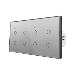 Touch Control Zigbee Switch Module Voice Control ABS PC 8 Gang White Touch