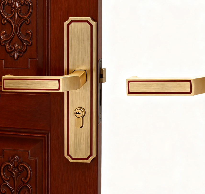 220 x 49mm Solid brass forged Copper Lock featuring grade A lock core and multiple mortise lock options compatible with wooden and metal doors