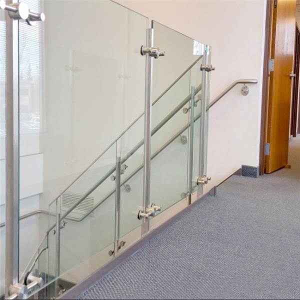 Indoor Staircase Post Glass Railing Custom Handrail Sizes With 12mm Tempered