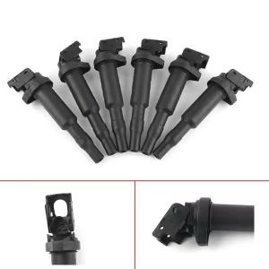 Ignition Coils & Spark Plugs Set 6PCS Kit 12138647689 12138616153 for BMW 3 5