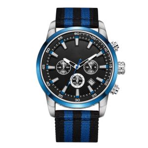 Nylon Strap Diameter 45mm Alloy Quartz Watch 3atm Men'S Multi Function