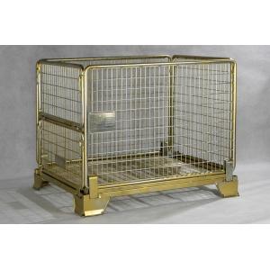 Gold Zinc Galvanised Foldable Pallet Container Push Back Pallet Rack