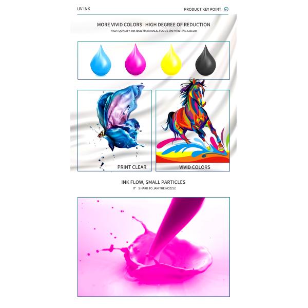 1000ml UV Digital Ink For DX5 DX7 XP600 TX800 Printers Opaque CMYKW V