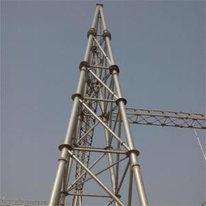 Q235 Electrical Power electric transmission tower Substation Tubular Steel