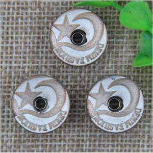 Custom hot sale gold color five-pointed star alloy 17 mm denim snap button for