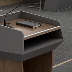 Support customization Modern Lectern Wood Panel Steel Plastic Materials Stage