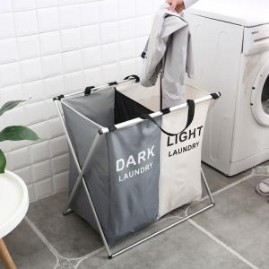 Three Bin Sortable Collapsible Laundry Hamper With Oxford Cloth Durable Eco