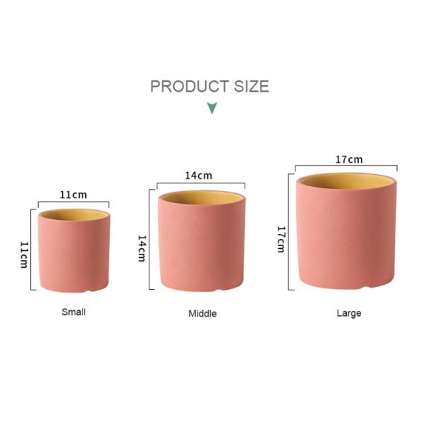 Hot Sale 3 4 5 Inch Colorful Ceramic Cylinder Plant Pot Nordic Ceramic Flower Pot For customization