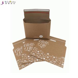 A5 Envelope Printing Services Rigid Kraft Cardboard Mailers Envelopes With Self