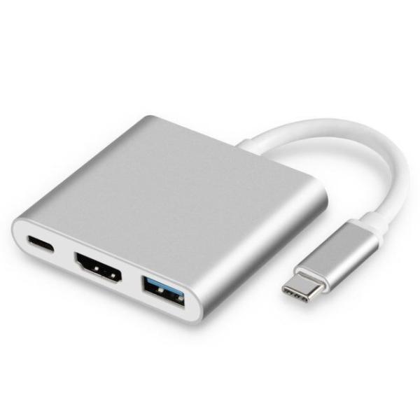 Quality USB C to  Adapter USB C Hub Multiport Adapter 3 in 1 Hub with USB 3.0,4k  and PD Delivery for Macbook Pro for sale