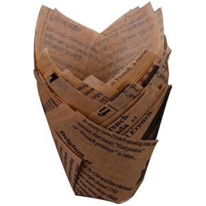 Baked Canapes Newspaper Christmas Retro Tulip greaseproof Paper Cups