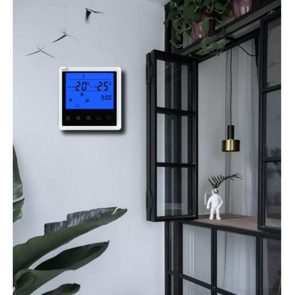 FCU Touch Button Heating And Cooling Thermostat With Programmable Fan