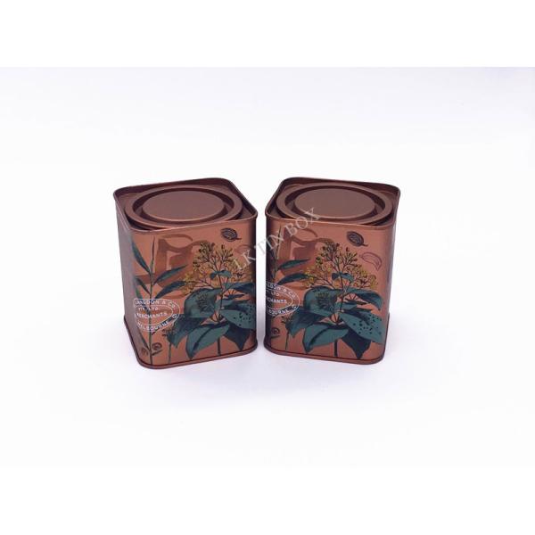 Small Square Tea Tin Box Packaging , 75 76 Wine Customized Tin Box