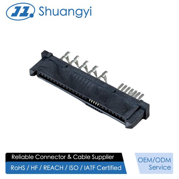 High-Reliability SAS 29P 180° IDC Female PCB Connector, Ni/Au/Sn Plated