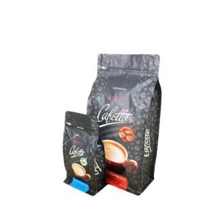 Custom print laminated stand up matte coffee zipper bag with valve