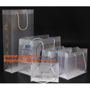 Plastic bag custom printed flower PP transparent bag with hanging ribbon,China