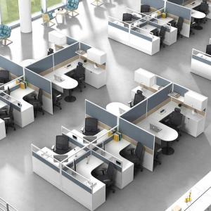2 4 6 Person Modern Cubicle Workstation Metal Frame With Wardrobe