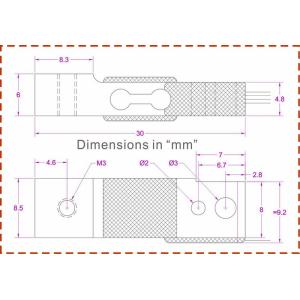 Small size load cell sensor 2kg for coffee machine weight measurement