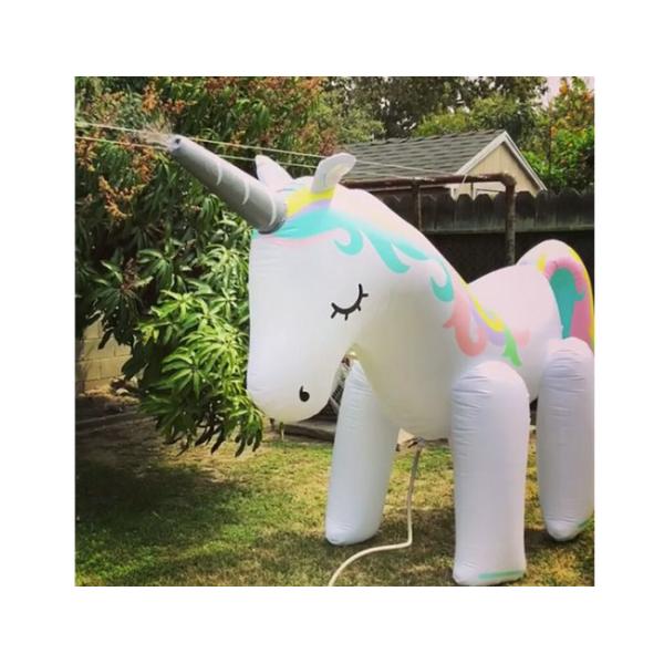 Stock Sale Inflatable Water Spray Unicorn Cute White Rainbow Inflatable Giant Unicorn Doll