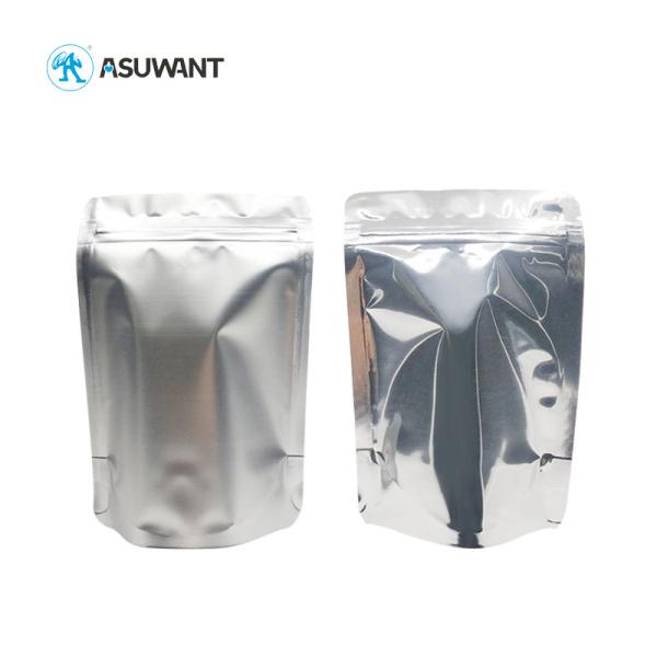 Metallic Silver Aluminum Foil Stand Up Pouch Reusable Heat Seal 1 / 2 / 5 Gallon 7 / 7.5 Mil