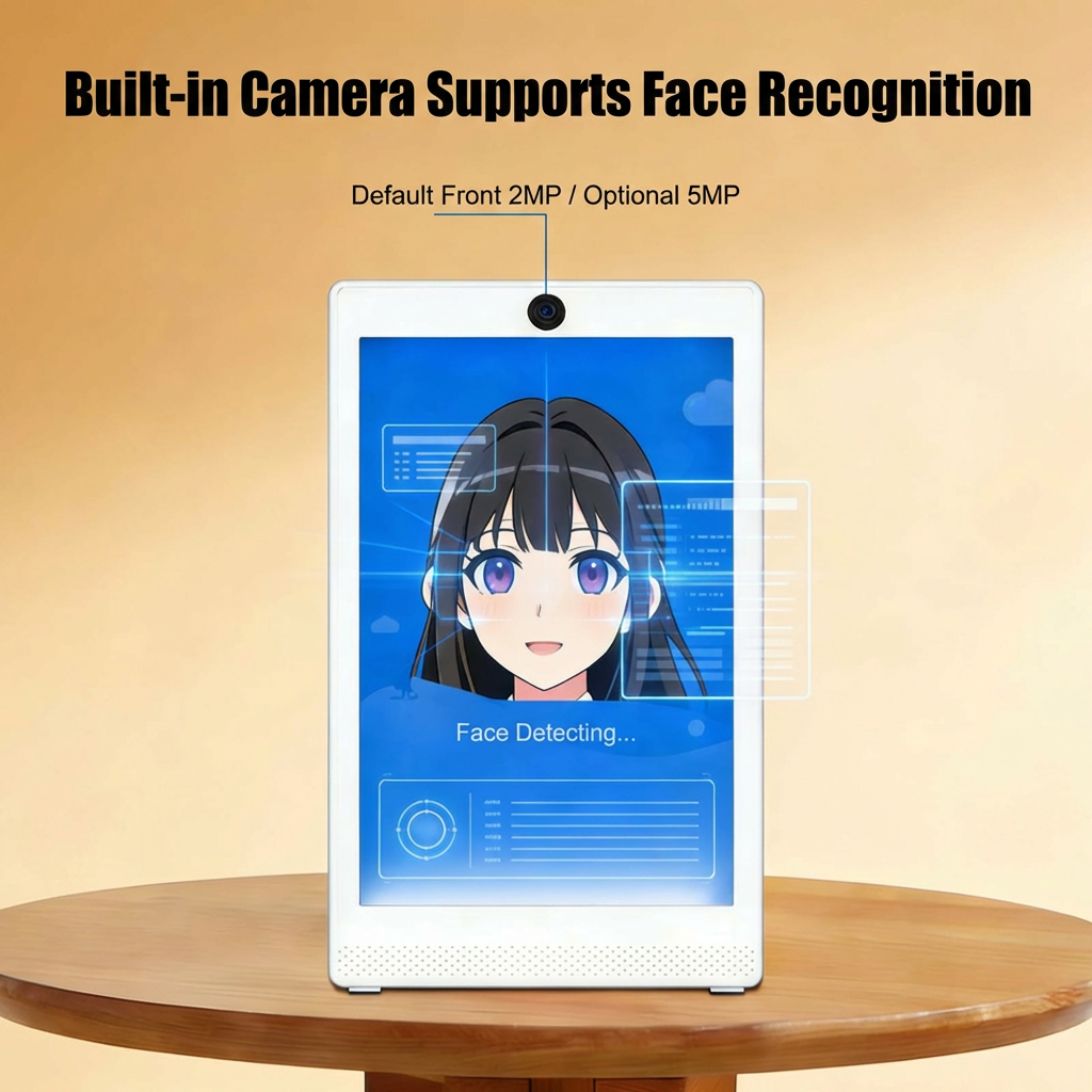 Smart Desktop Digital Signage Display with Touch Screen & Face Recognition Camera