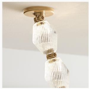 Modern Custom Chandelier With Brass Glass , Modern Crystal Chandelier