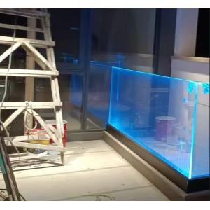 China Corrosion Resistant Lightweight High Strength Aluminum Glass Balustrade with U Channel Glass Railing on sale