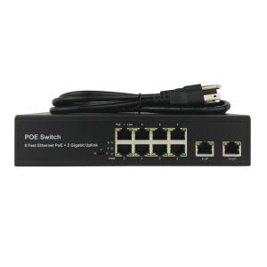 Latest POE-S2008GFB 8x100Mbps PoE + 2x1000Mbps Uplink IEEE802.3af/at PoE Switch