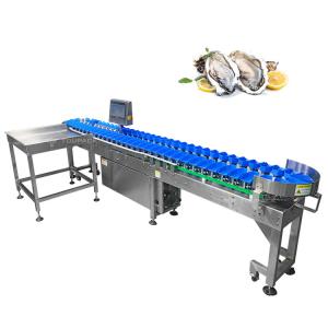 China Smart Fresh Oyster Trepang Abalone Weighing Sorting Machine 1-12 Levels Seafood Grading Machine on sale
