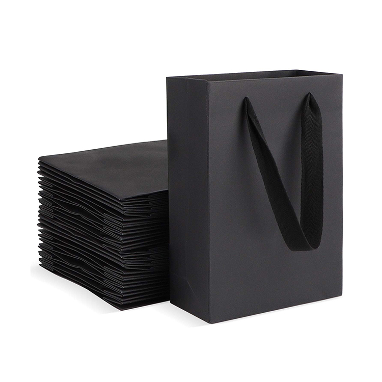 Recyclable Luxury Black Cloth Paper Bag Custom Size Kraft And Art Paper