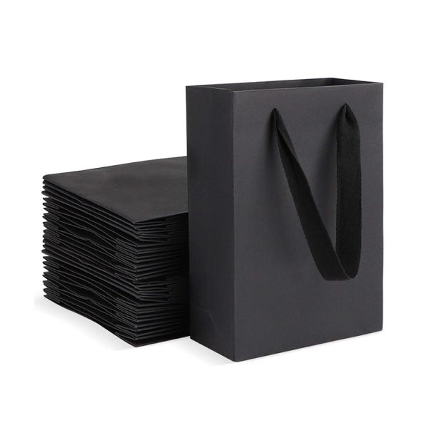 Recyclable Luxury Black Cloth Paper Bag Custom Size Kraft And Art Paper