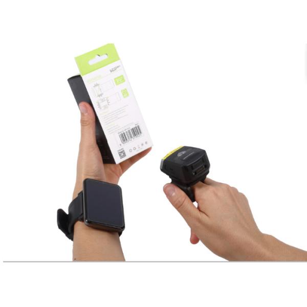 32bits IOS Android Mini Portable Ring Barcode Scanner Bluetooth With 550mA