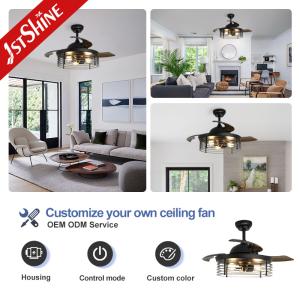 20" 1stshine Bedroom Ceiling Fan with Remote Control and LED Light Kit Hidden