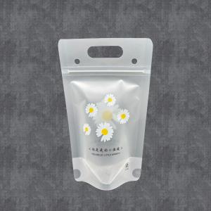Daisy Flower Design Stand Up Juice Pouches Zipper Smoothie Bags For Adults Hot