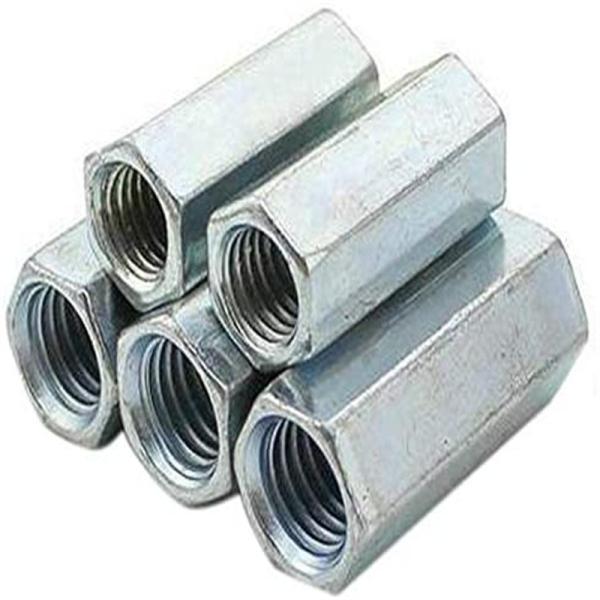 Long Hex Coupling Connecting Nut Zinc Plated Steel Hexagon Threaded
