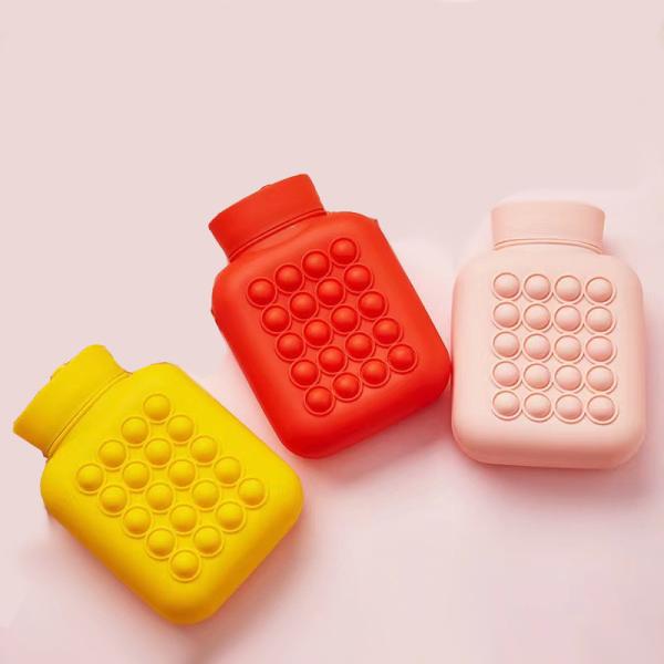 1L Hot Water Bottle for Pain Relief BPA Free and Food Grade Silicone Material Soft Cover Included