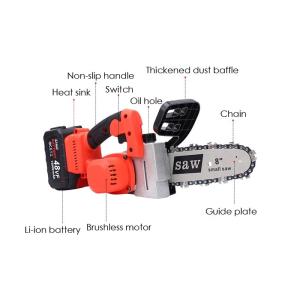 Brushless Electric Battery Chainsaw CS09 8 In. 21V Lithium Ion