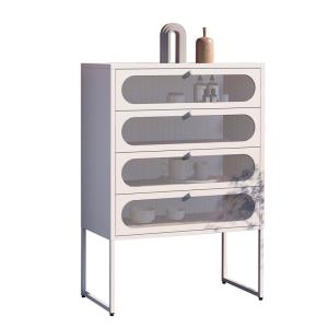 China 4 Layer lockable Metal Cupboard Environmental Powder Coated Steel Storage Cabinet on sale