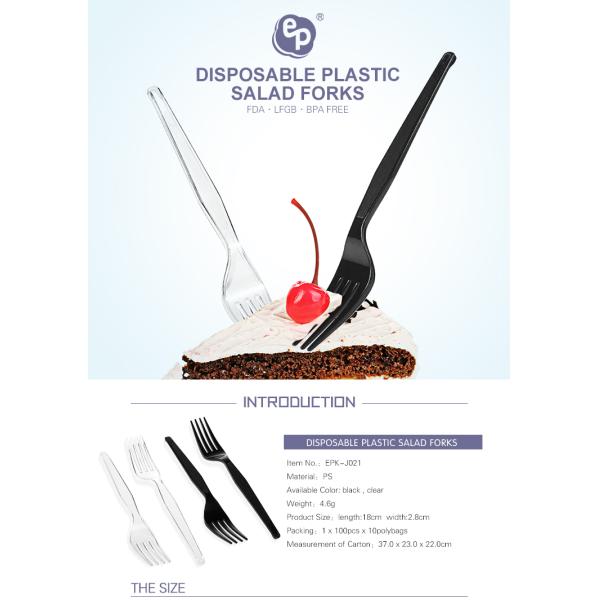 Europe-pack new item disposable 7 inch plastic fork for cake