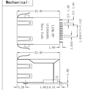 J3026G21DNL Surface RJ45 Single Port LPJ3026ABNL Magnetics Jack