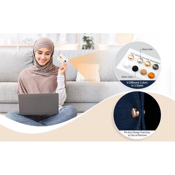 50 Pieces A4 Holding No Snag Hijab Magnets Strongest Magnetic Pins for Women Clothing