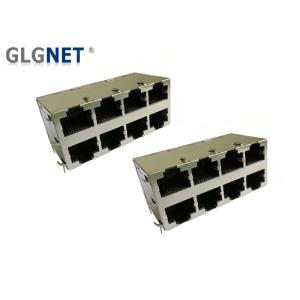 1000 Base T T RJ45 Modular Jack 8 Port Integrated Magnetics With Shield EMI Tabs